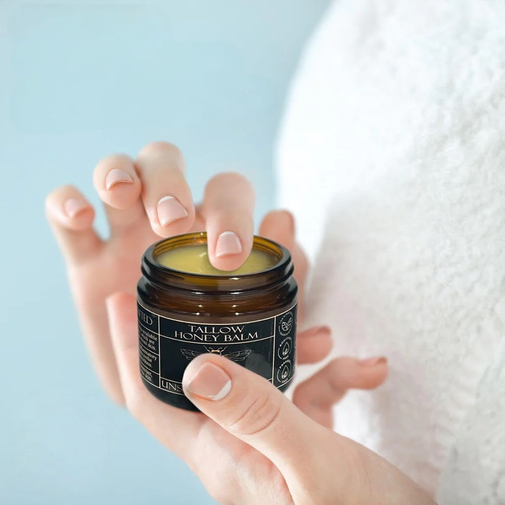 Organic Grass-Fed Beef Tallow Balm with Raw Honey