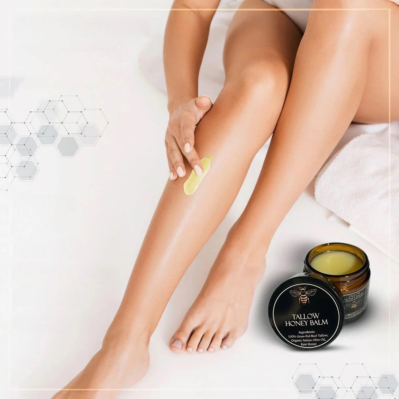 Organic Grass-Fed Beef Tallow Balm with Raw Honey