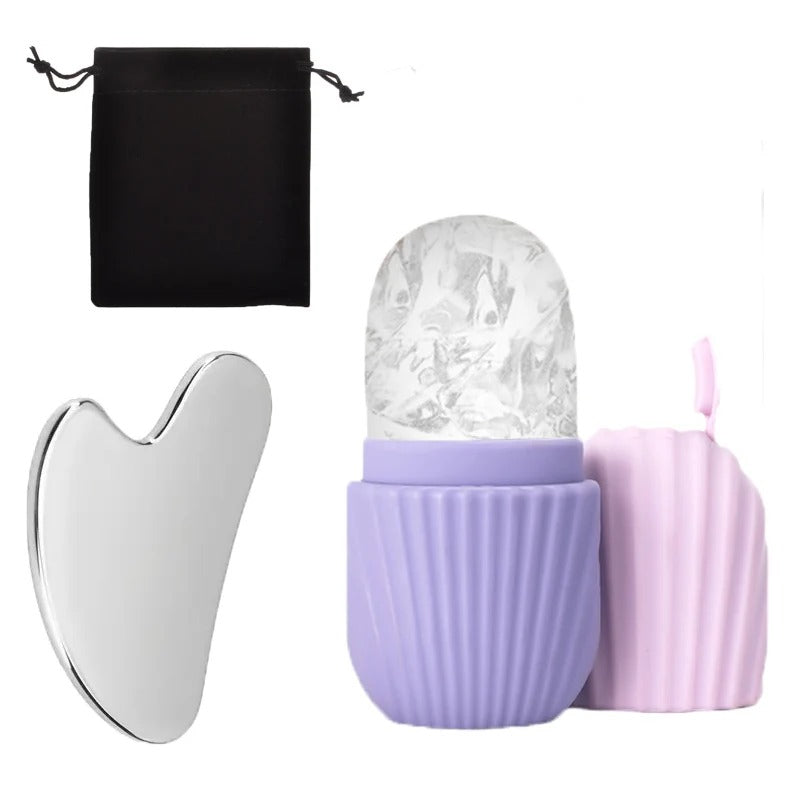 Natural Gua Sha Set with Ice Roller